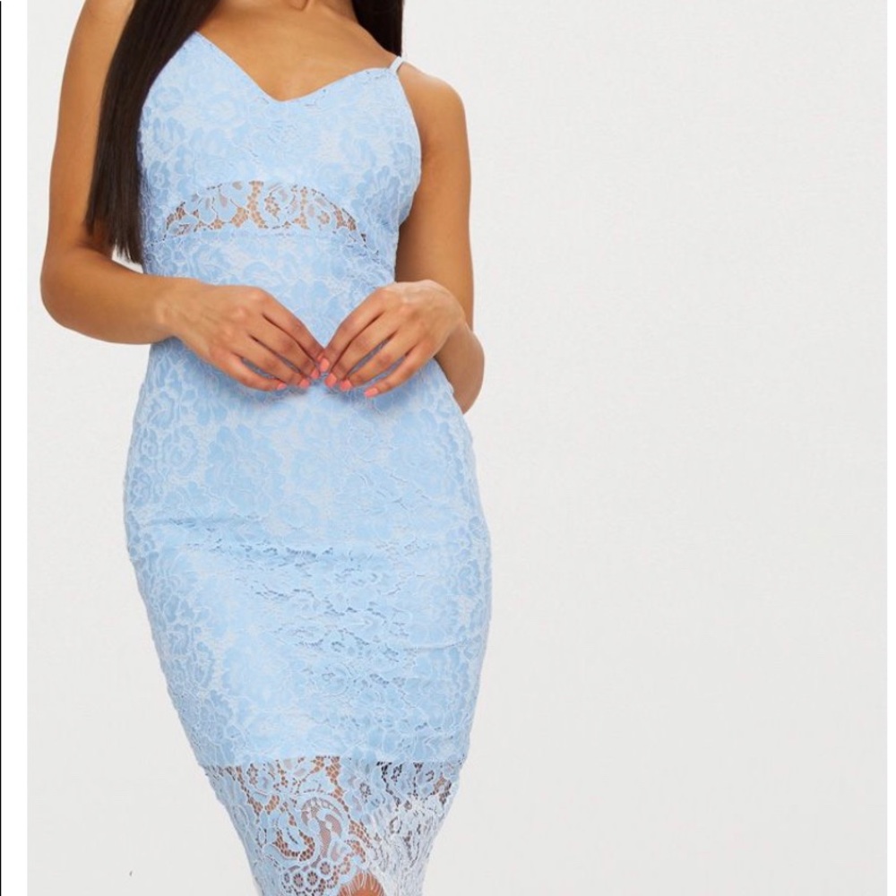 Lace sky blue dress